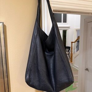 Auxiliary Black Leather Handbag